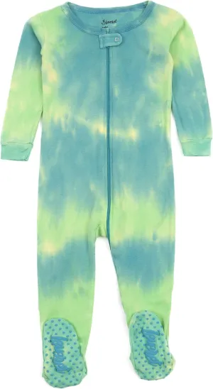 Leveret Kids & Toddler Footed Pajamas Boys Girls 100% Cotton Tie Dye (Size 3 Months-5 Years)