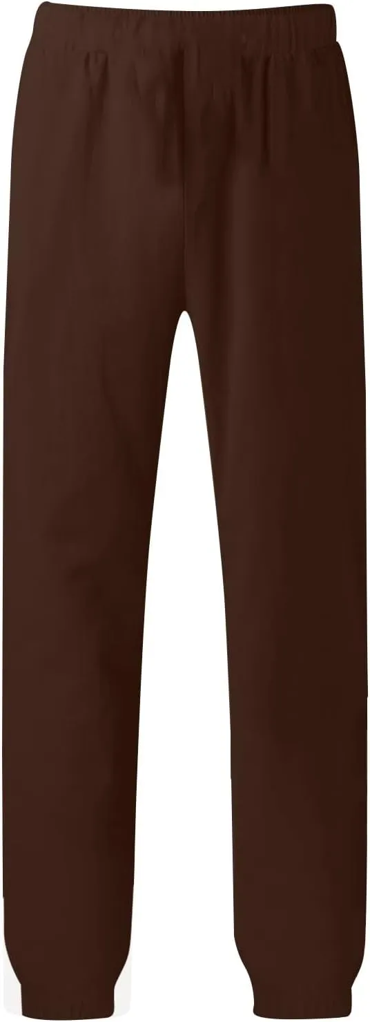 Linen Pants Men Summer Casual Drawstring Low Rise Elastic Waist Pants Lightweight Comfy Loose Yoga Long Beach Trousers