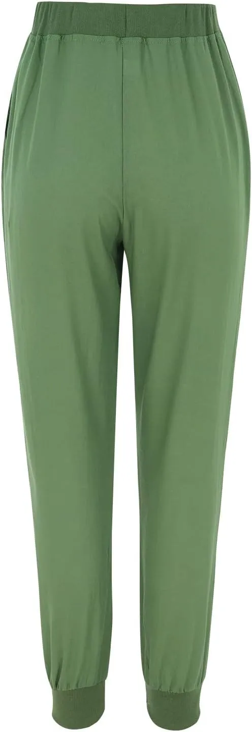 Linen Pants Women Summer Casual Trousers Elastic Waist Pants 2025 Lightweight Joggers with Pockets