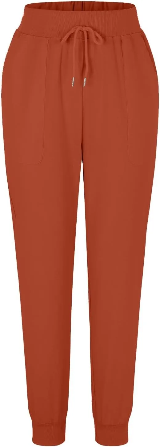 Linen Pants Women Summer Casual Trousers Elastic Waist Pants 2025 Lightweight Joggers with Pockets