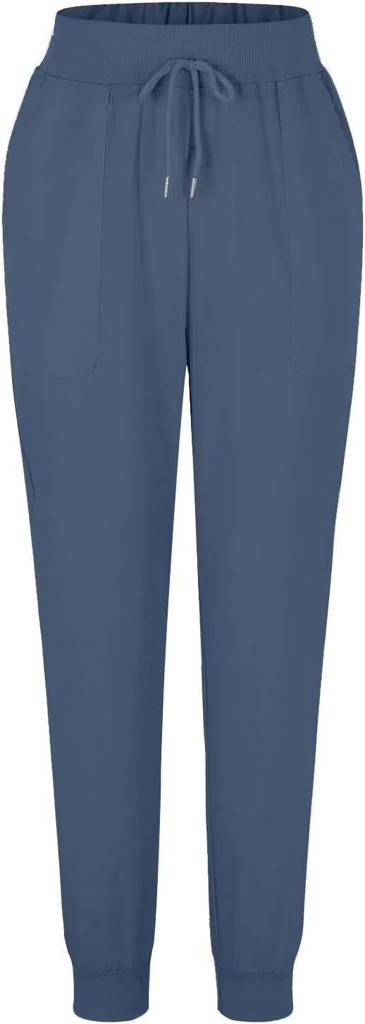 Linen Pants Women Summer Casual Trousers Elastic Waist Pants 2025 Lightweight Joggers with Pockets