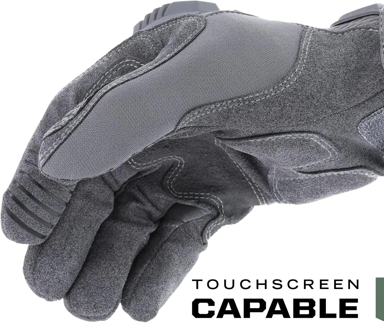 Mechanix Wear: M-Pact Tactical Gloves with Secure Fit, Touchscreen Capable Safety Gloves for Men, Work Gloves with Impact Protection and Vibration Absorption (Grey, Large)