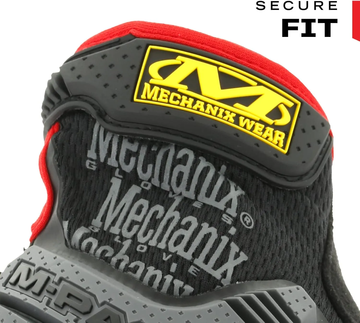 Mechanix Wear: M-Pact Work Gloves with Secure Fit, Work Gloves with Impact Protection and Vibration Absorption, Safety Gloves for Men (Black/Red, XX-Large)