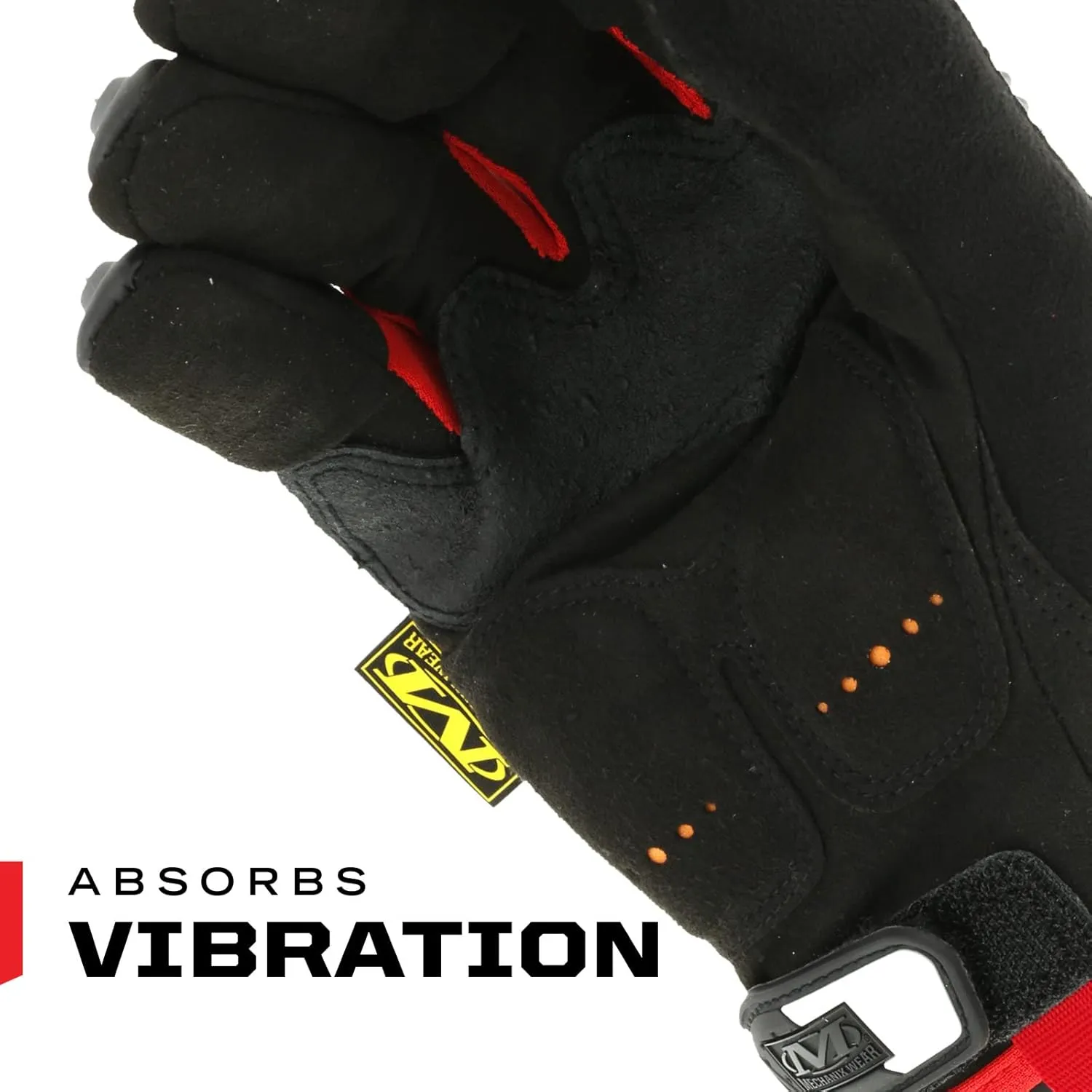 Mechanix Wear: M-Pact Work Gloves with Secure Fit, Work Gloves with Impact Protection and Vibration Absorption, Safety Gloves for Men (Black/Red, XX-Large)