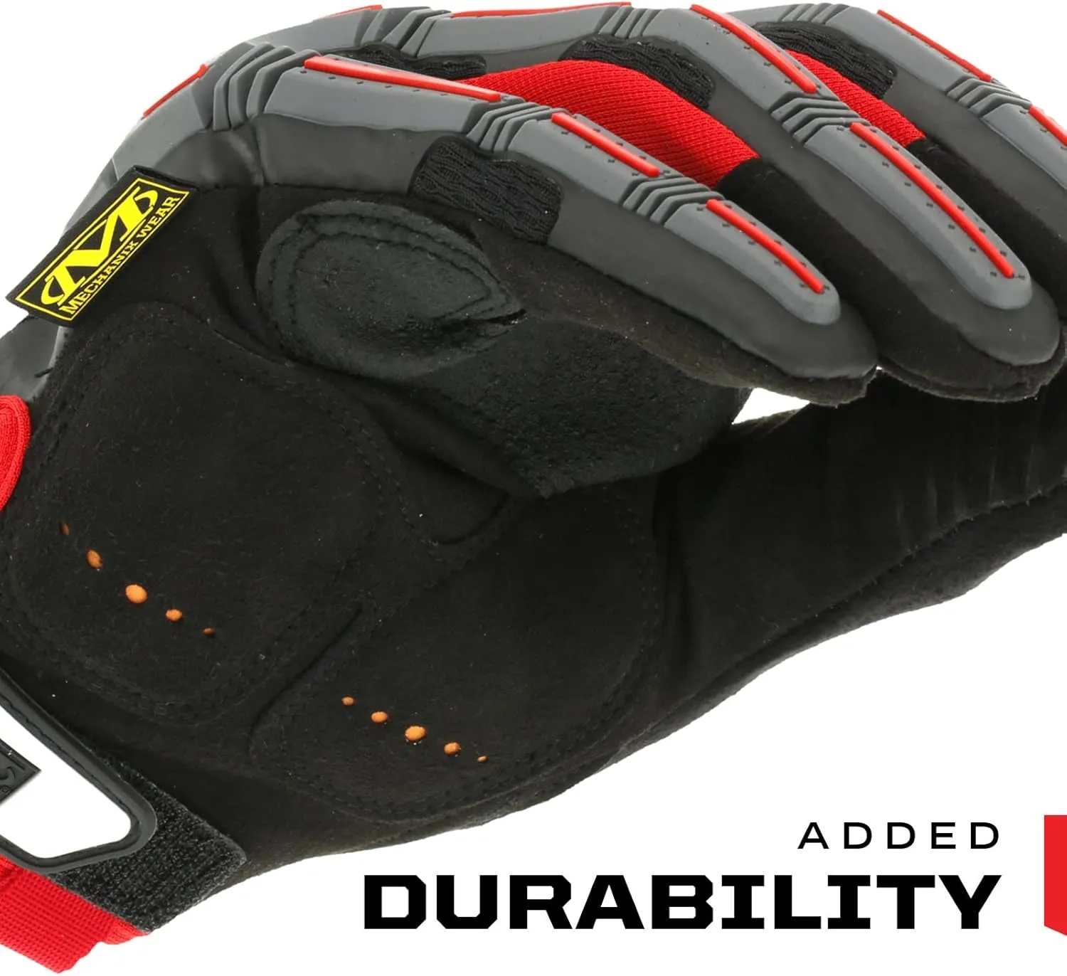 Mechanix Wear: M-Pact Work Gloves with Secure Fit, Work Gloves with Impact Protection and Vibration Absorption, Safety Gloves for Men (Black/Red, XX-Large)