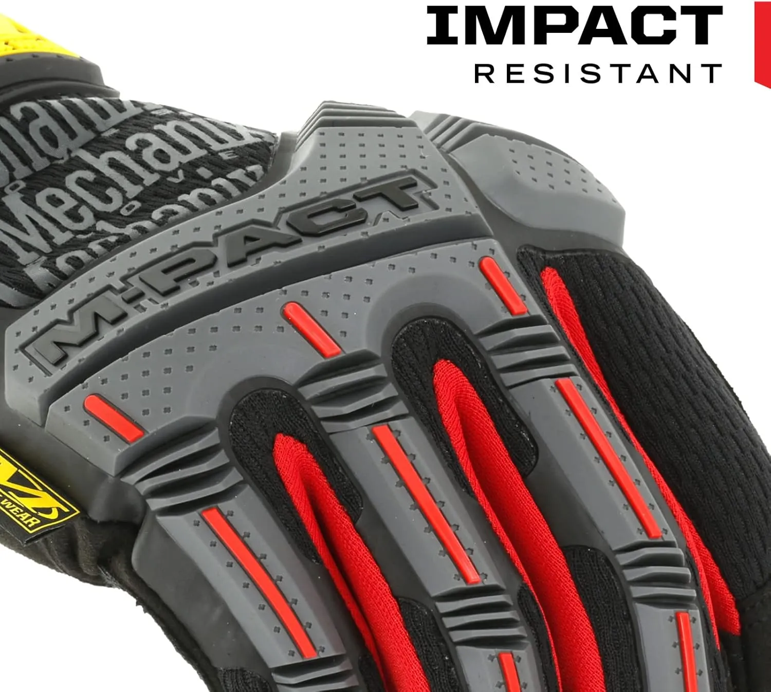 Mechanix Wear: M-Pact Work Gloves with Secure Fit, Work Gloves with Impact Protection and Vibration Absorption, Safety Gloves for Men (Black/Red, XX-Large)