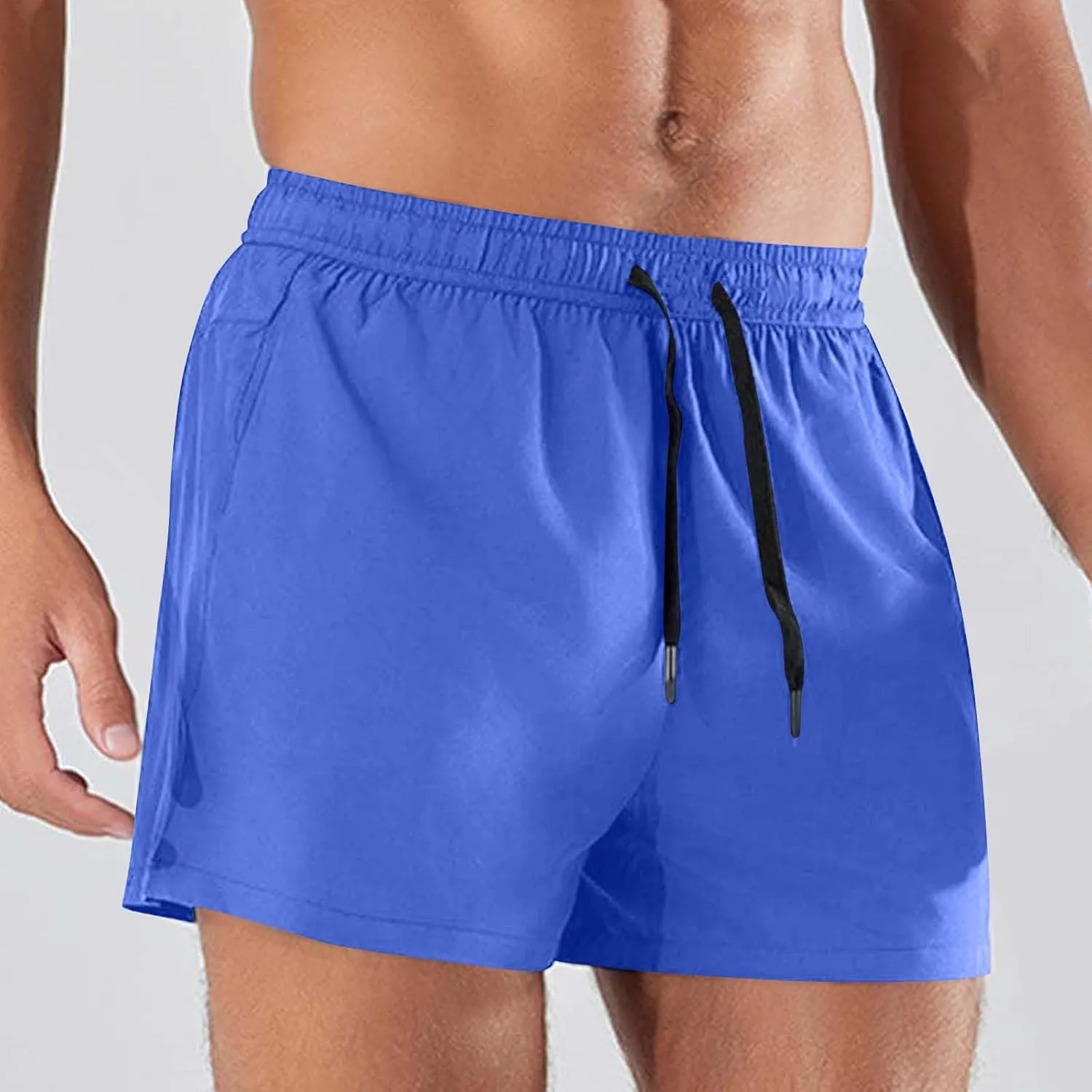 Men Running Training Shorts Casual Workout Athletic Gym Short Pants Quick Dry Breathable Lightweight Trunks