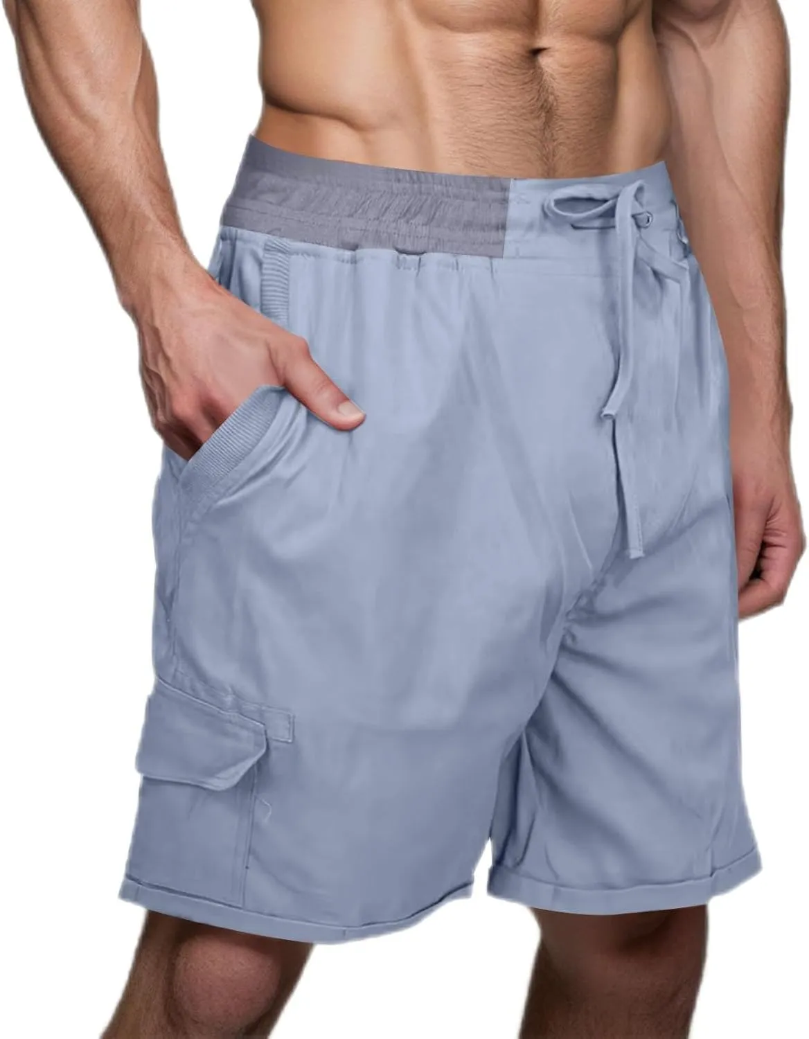 Men Wide Leg Shorts Quick Dry Summer Beach Trunks Elastic Waist Breathable Short Pants Lightweight Hiking Outfits