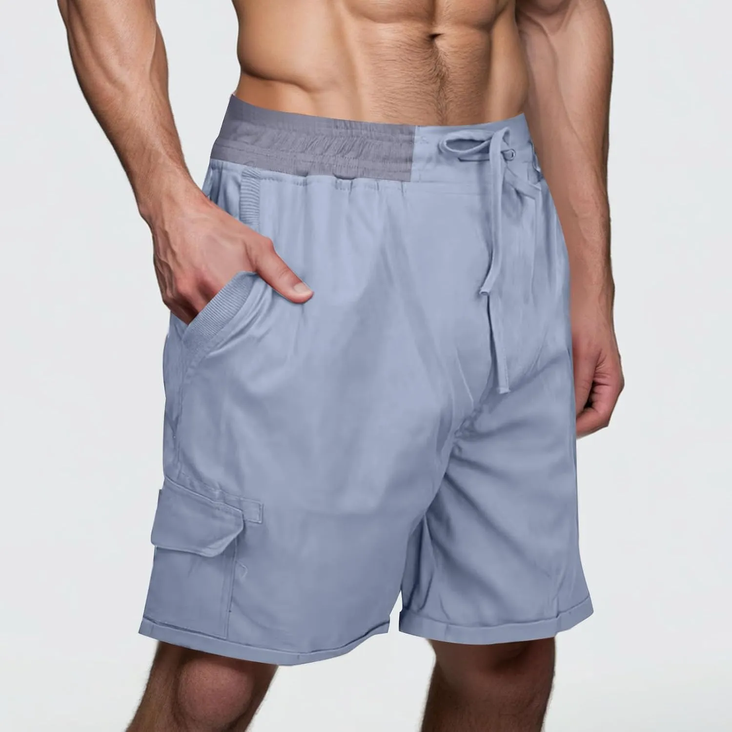 Men Wide Leg Shorts Quick Dry Summer Beach Trunks Elastic Waist Breathable Short Pants Lightweight Hiking Outfits