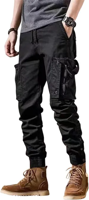 Men's 2025 Work Pants Straight Outdoor Tactical Casual Pants Drawstring Trousers