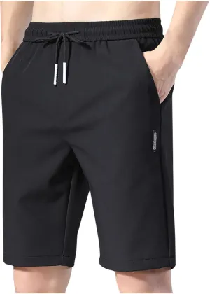 Mens Athletic Running Shorts Quick Dry Drawstring Elastic Waist Basketball Gym Workout Shorts with Pockets