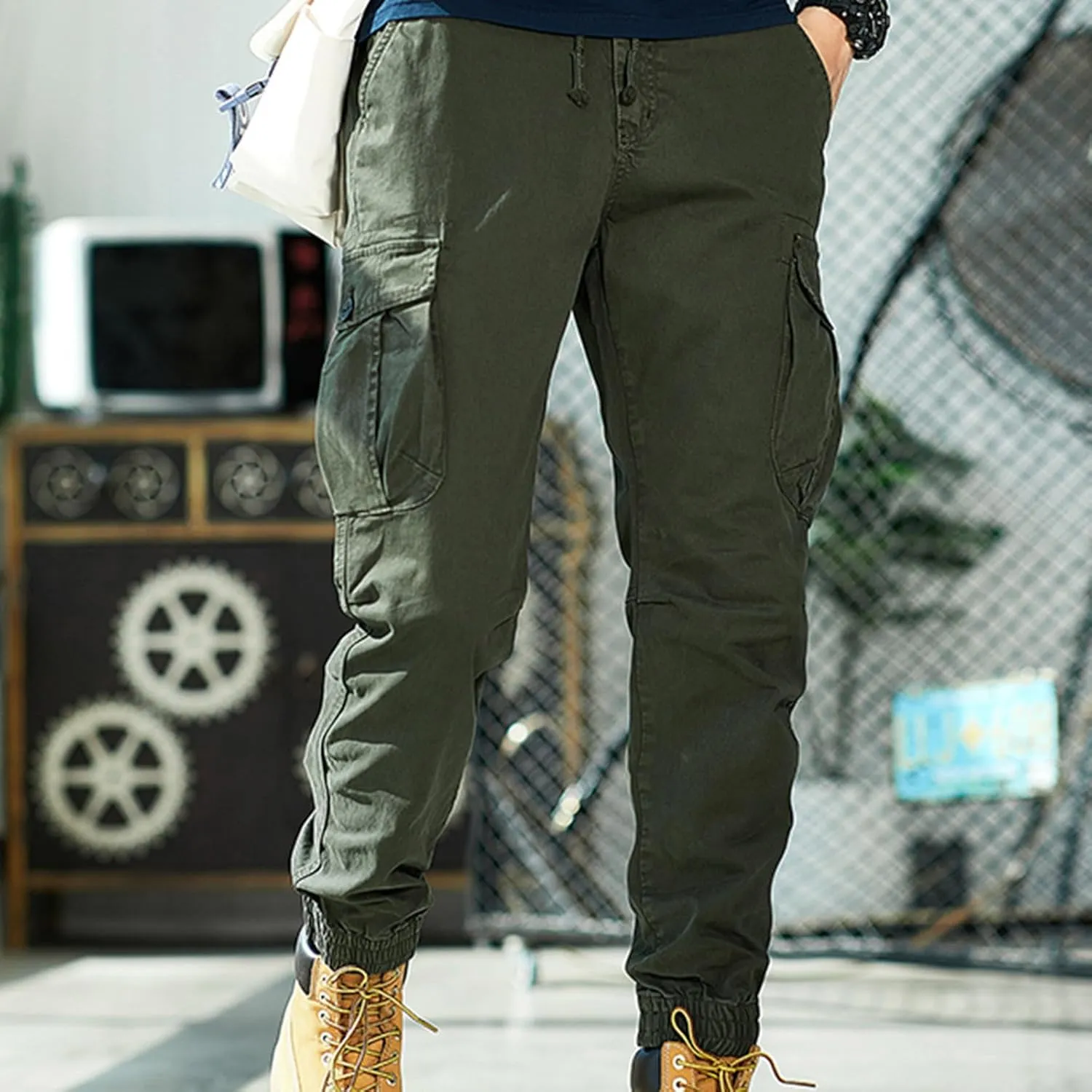 Men's Casual Hiking Cargo Work Pants Ripstop Tactical Pants Fishing Travel Climbing Outdoor Pants Jogger Sweatpants
