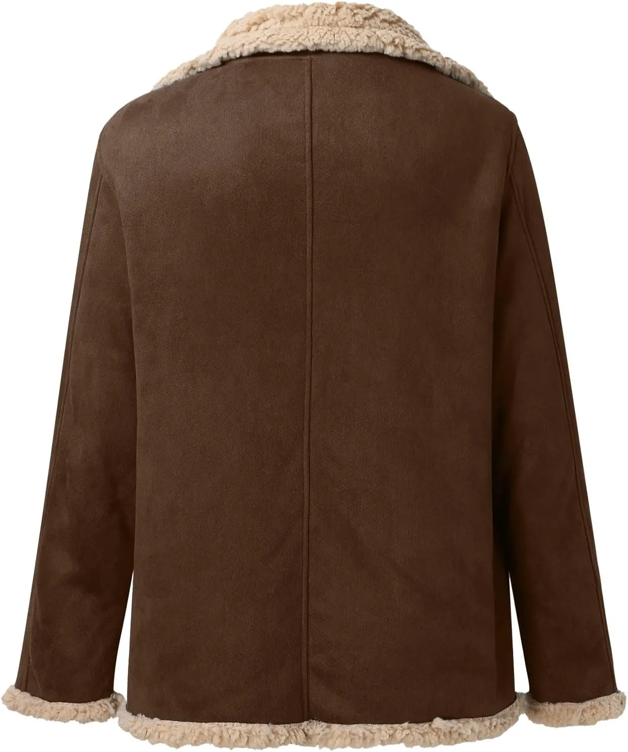 Mens Jackets Simple Winter Coat Lapel Collar Long Sleeve Padded Leather Jacket Vintage Thicken Coat Sheepskin Jacket