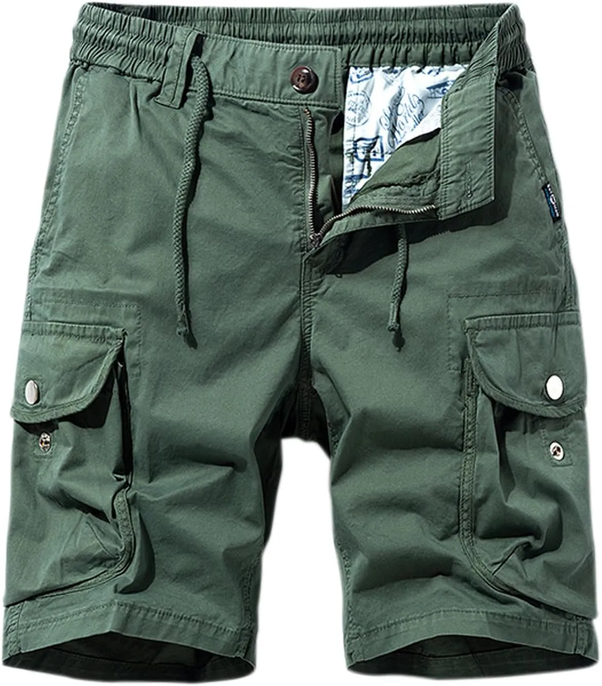 Men's Pants Cotton Beach Pants Drawstring Elastic Waist Shorts with Pockets Casual Baggy Classic Fit Lounge Shorts