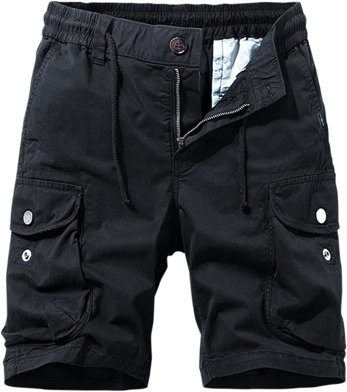 Men's Pants Cotton Beach Pants Drawstring Elastic Waist Shorts with Pockets Casual Baggy Classic Fit Lounge Shorts