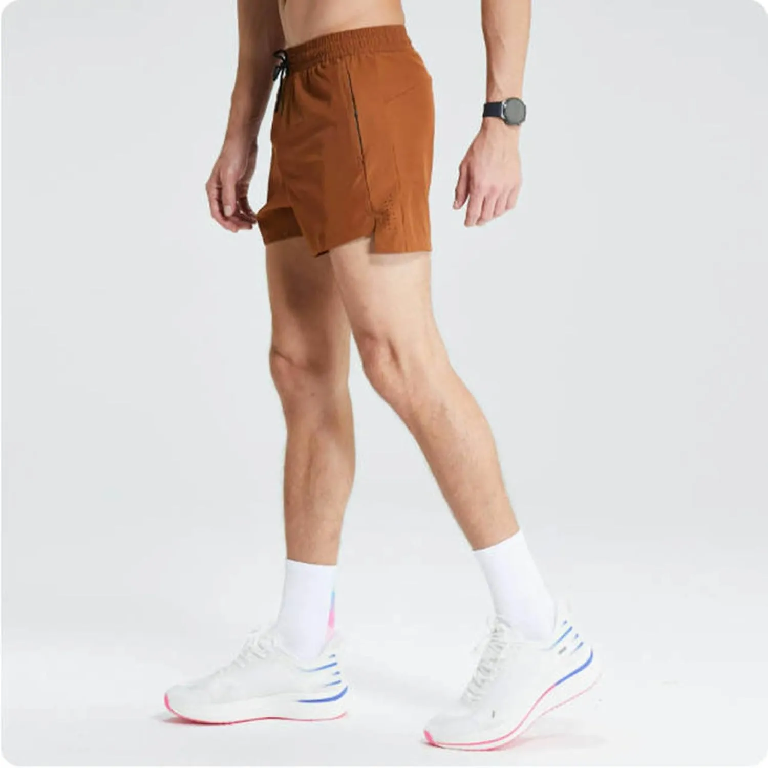 Mens Running Sports Shorts Solid Color Quick Dry Lightweight Short Pants Mesh Breathable Fitness Gym Trunks