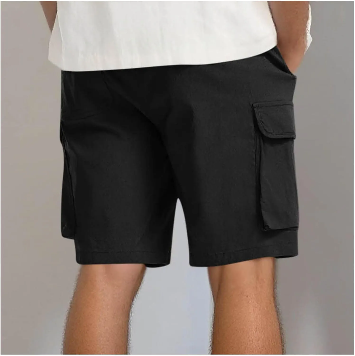 Mens Shorts Summer Casual Beach Pants Drawstring Elastic Waist Trousers with Pockets Comfy Hawaii Shorts for Men