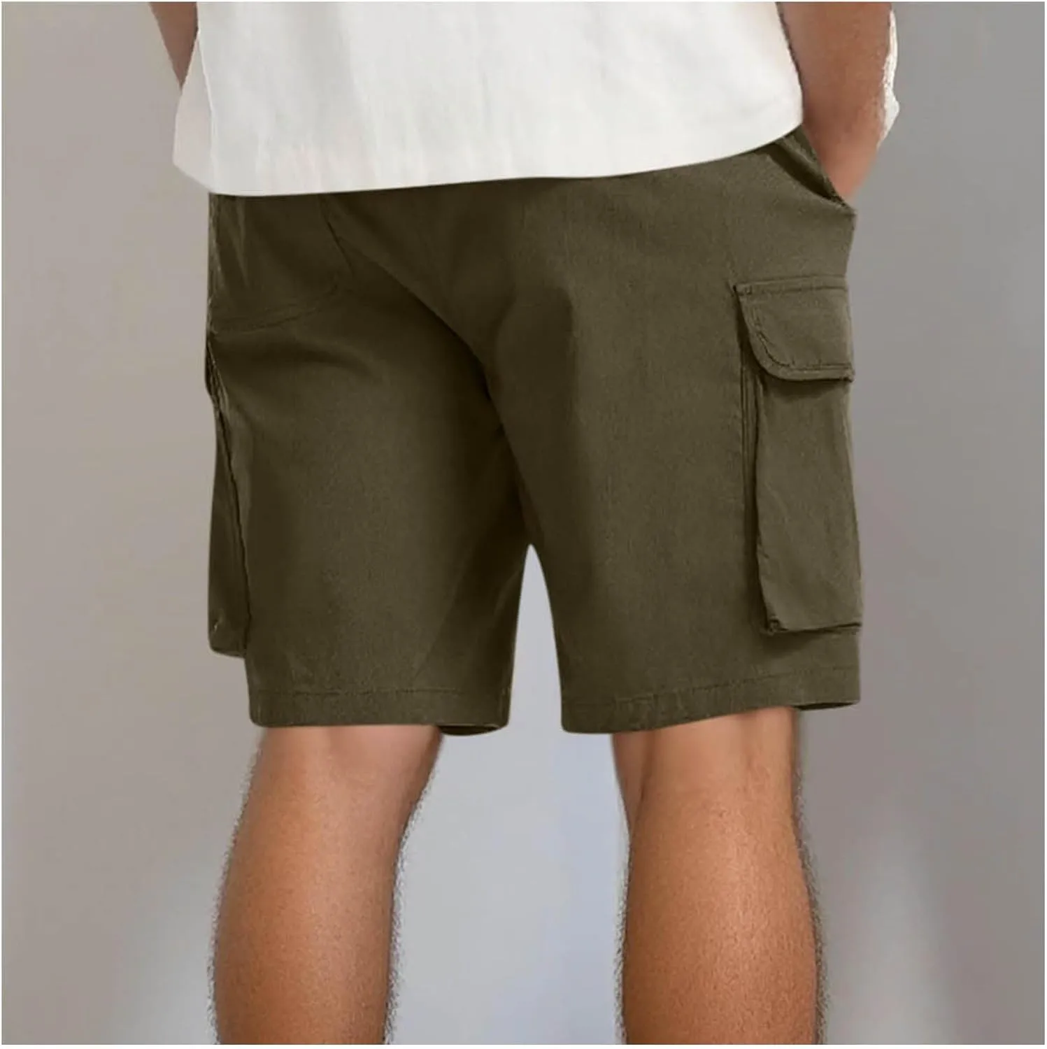 Mens Shorts Summer Casual Beach Pants Drawstring Elastic Waist Trousers with Pockets Comfy Hawaii Shorts for Men