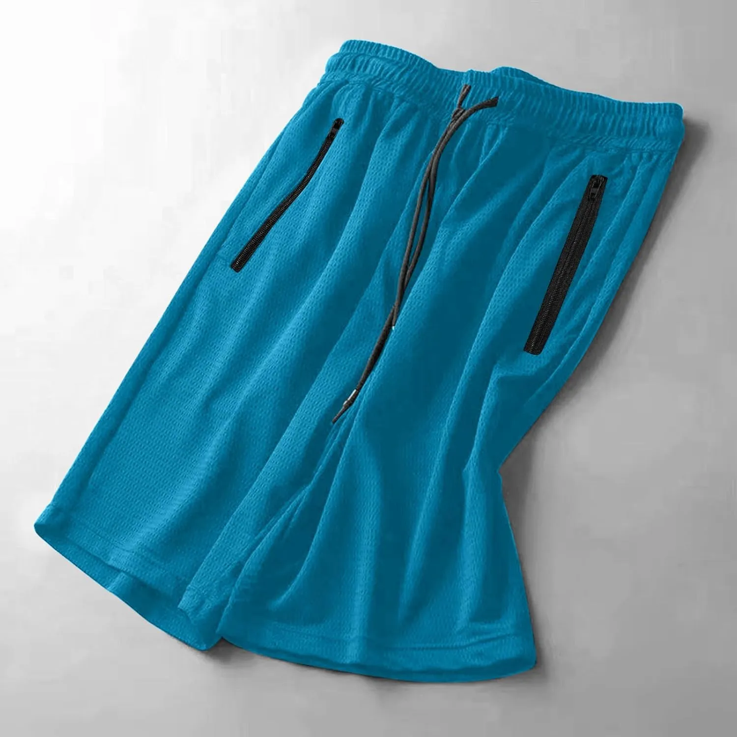 Men's Thin Ice Silk Quick Dry Shorts Casual Drawstring Elastic Waist Stretch Yoga Running Short Pants with Pockets
