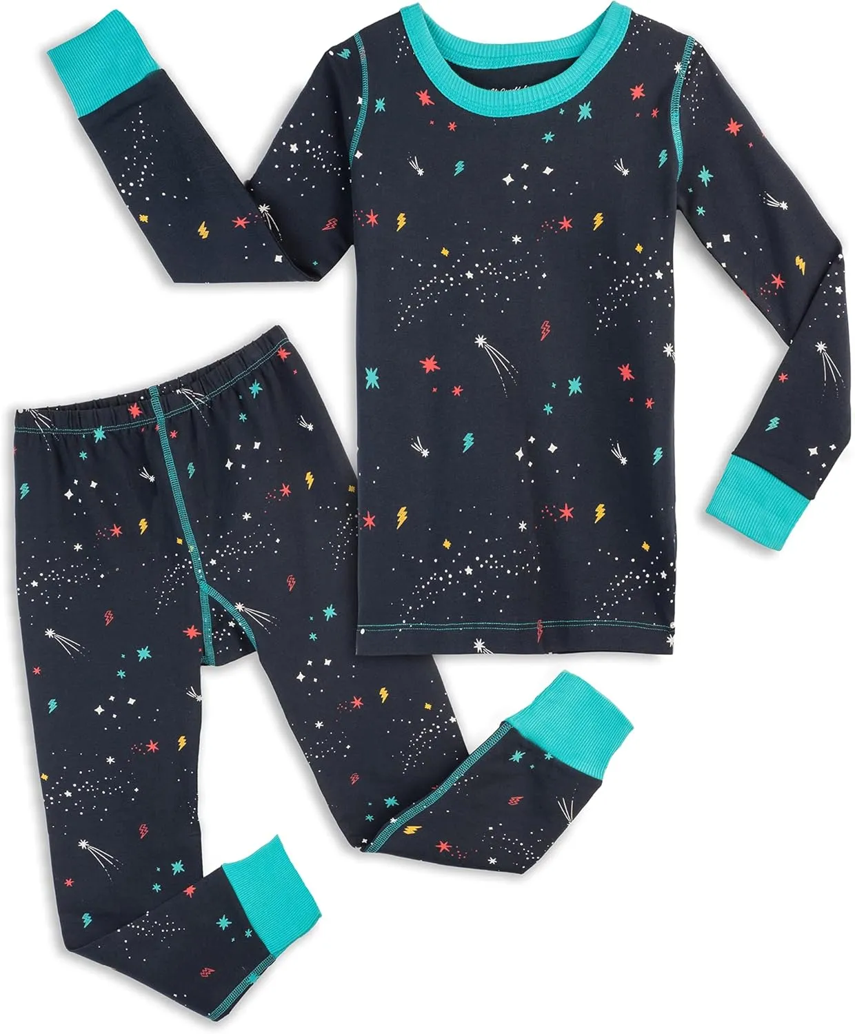 Mightly Boys and Girls' Pajamas | 100% Organic Cotton Soft, Elastic and Comfortable Footless Pajama Set for Toddlers & Kids