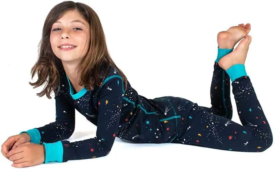Mightly Boys and Girls' Pajamas | 100% Organic Cotton Soft, Elastic and Comfortable Footless Pajama Set for Toddlers & Kids