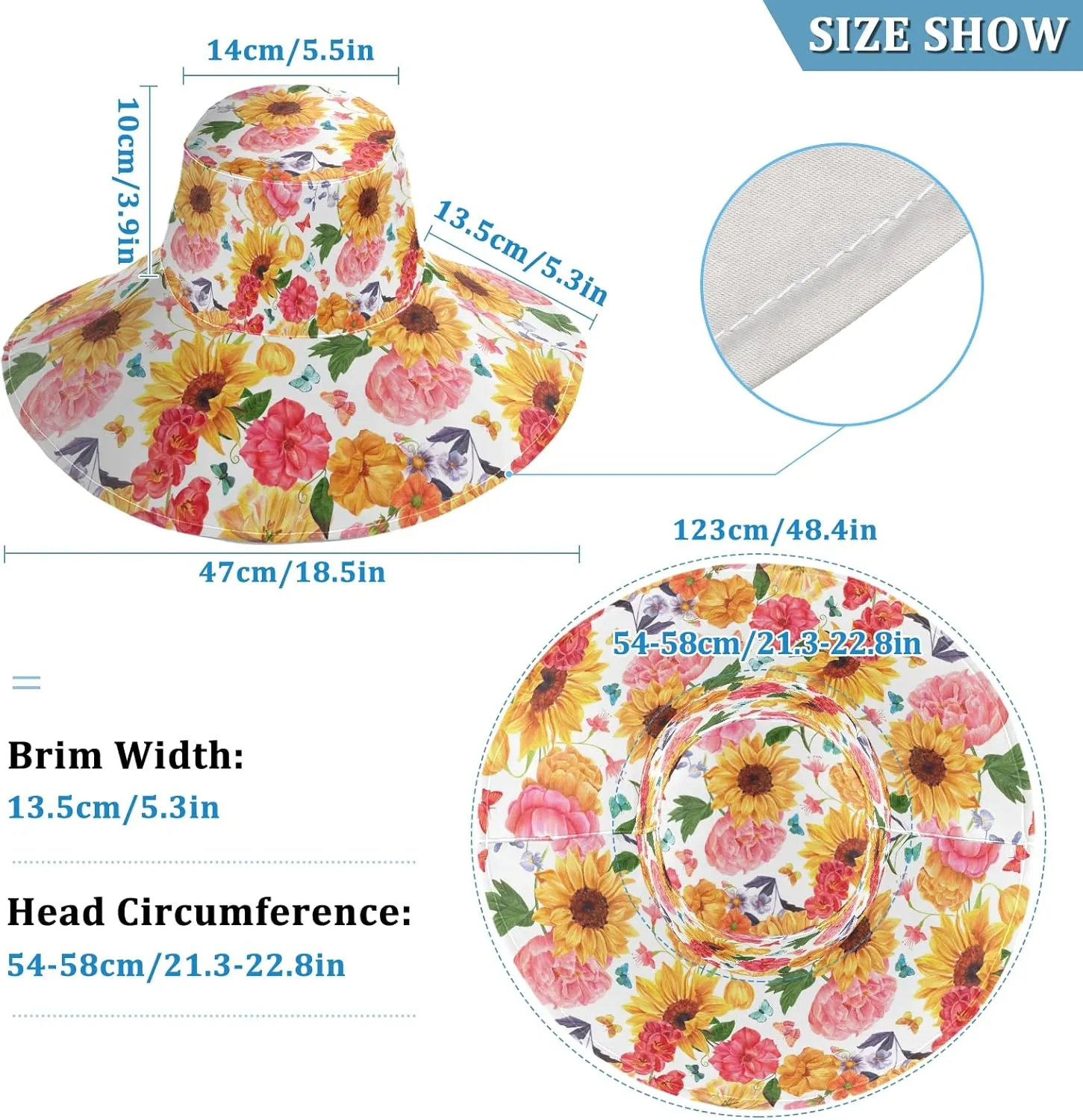 MNSRUU Wide Brim Hats Dragonfly Sun Hat Packable Sun Visors Floppy Summer Beach Hat for UV Protection