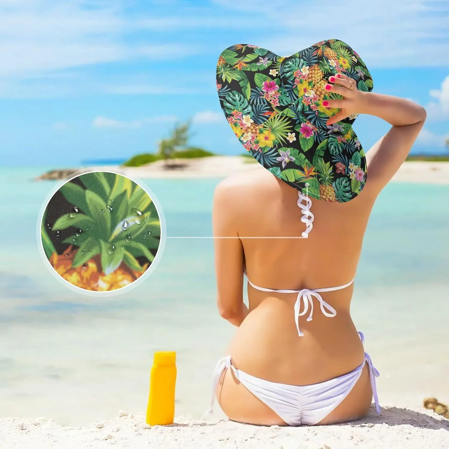 MNSRUU Wide Brim Hats Dragonfly Sun Hat Packable Sun Visors Floppy Summer Beach Hat for UV Protection