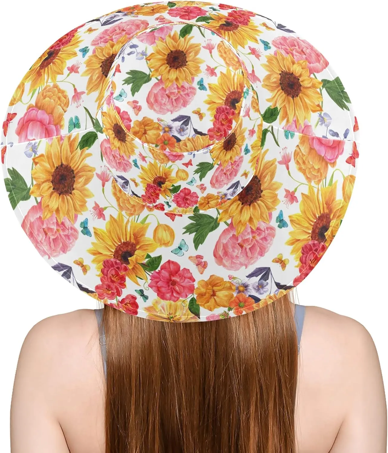 MNSRUU Wide Brim Hats Dragonfly Sun Hat Packable Sun Visors Floppy Summer Beach Hat for UV Protection