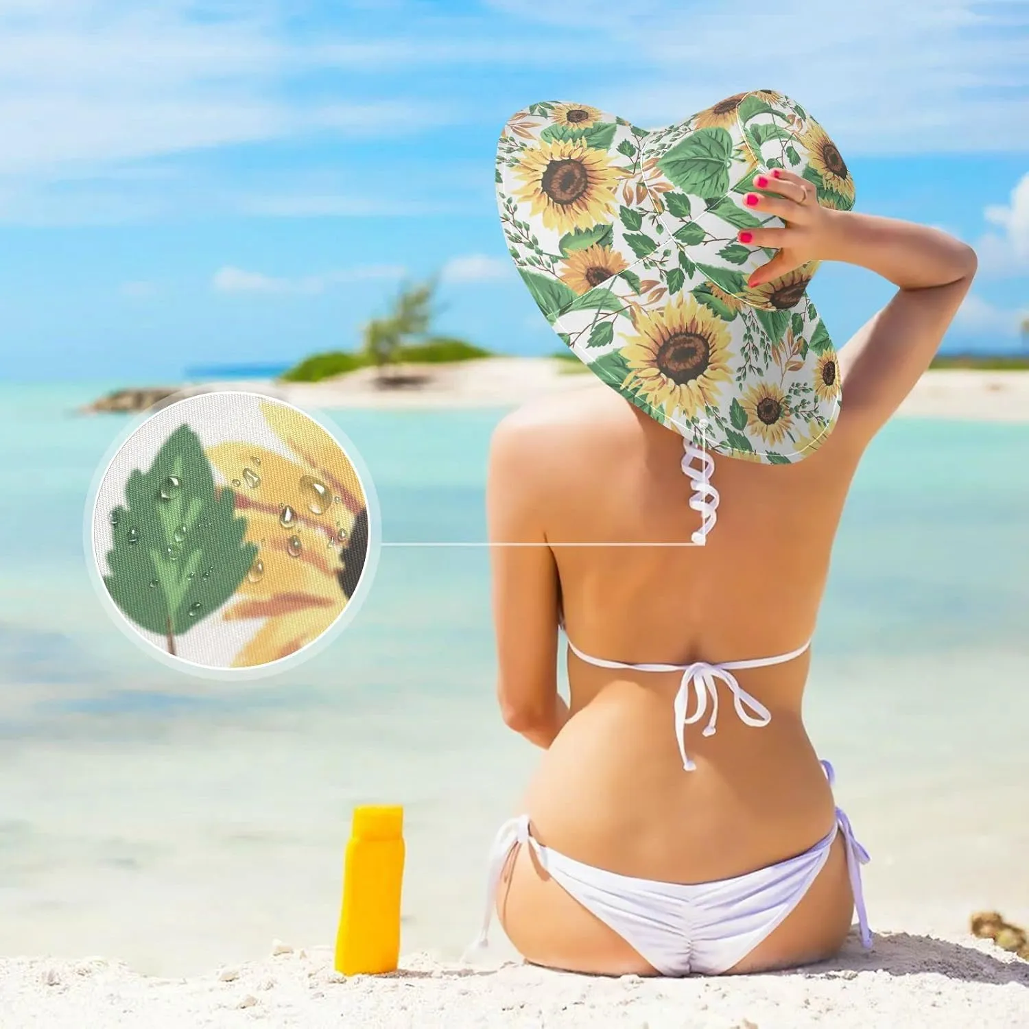MNSRUU Wide Brim Hats Dragonfly Sun Hat Packable Sun Visors Floppy Summer Beach Hat for UV Protection