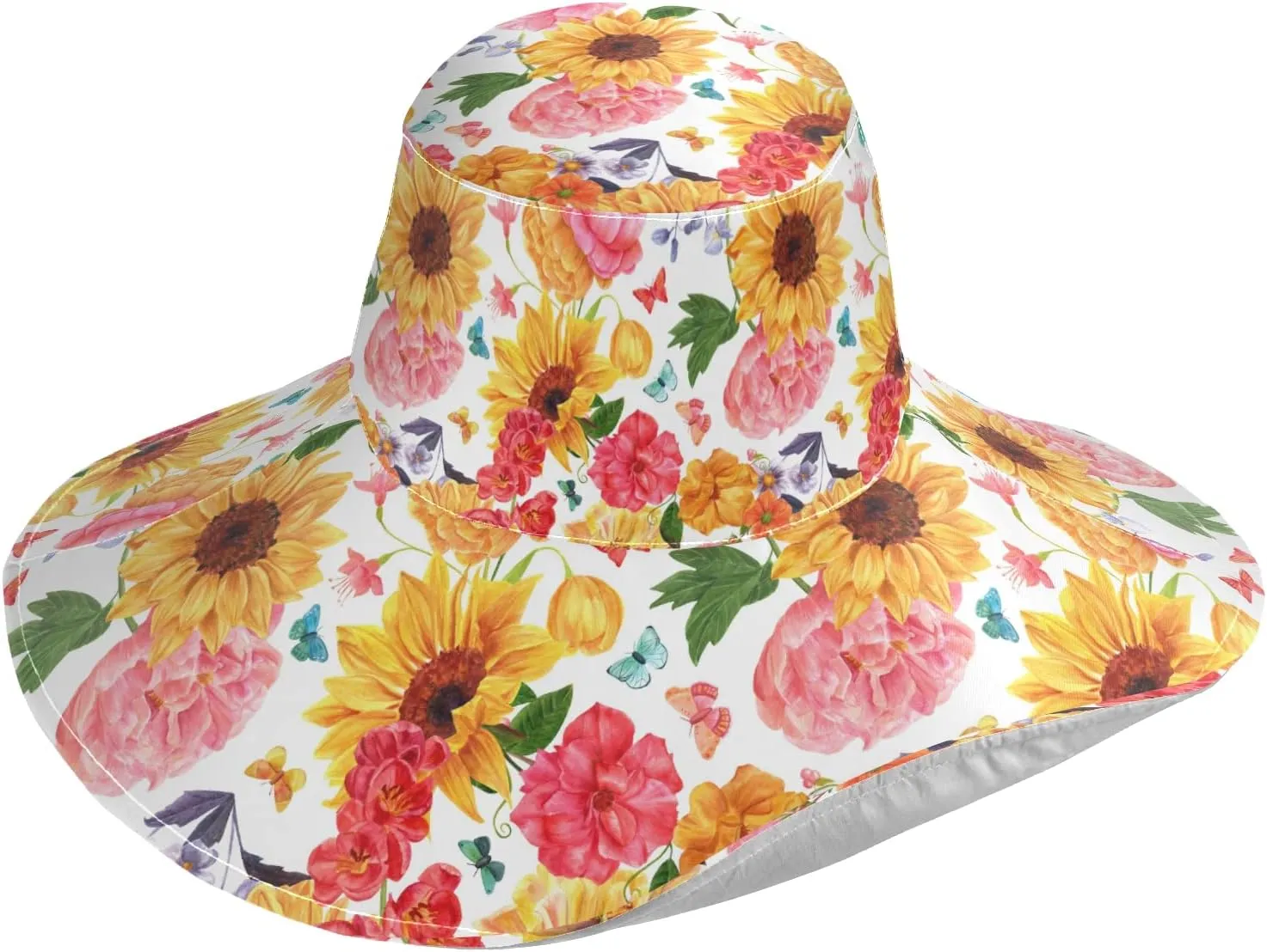 MNSRUU Wide Brim Hats Dragonfly Sun Hat Packable Sun Visors Floppy Summer Beach Hat for UV Protection