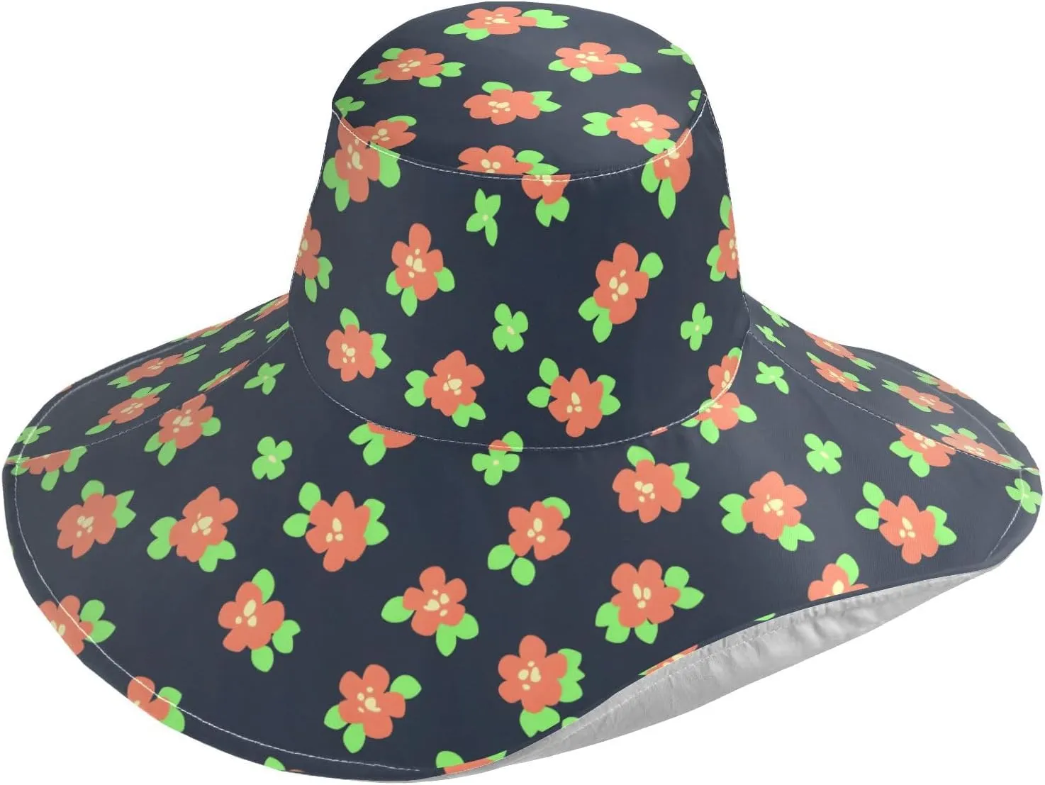 MNSRUU Wide Brim Hats for Women Flower Chicken Blue Sun Hat Packable Sun Visors