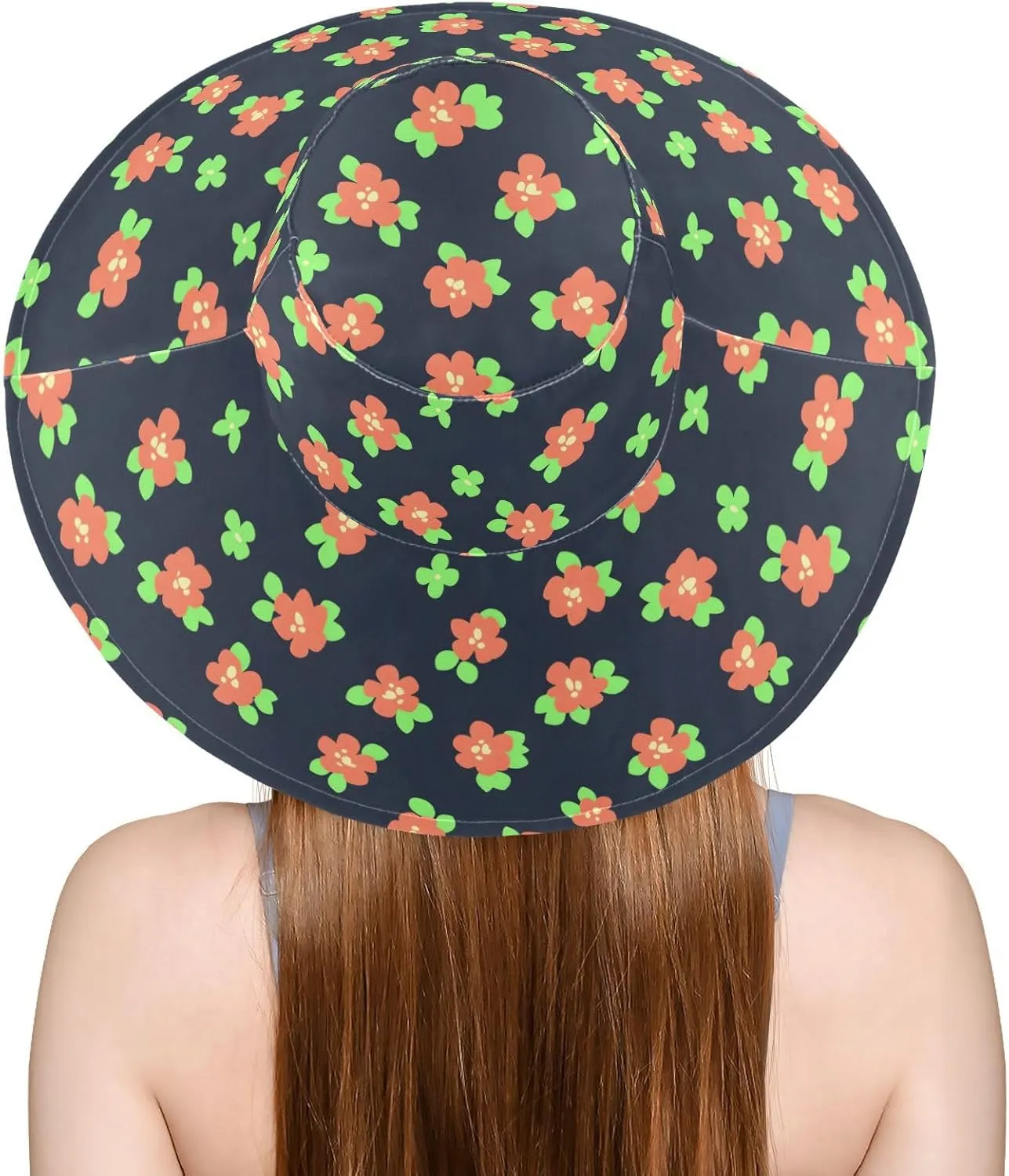 MNSRUU Wide Brim Hats for Women Flower Chicken Blue Sun Hat Packable Sun Visors