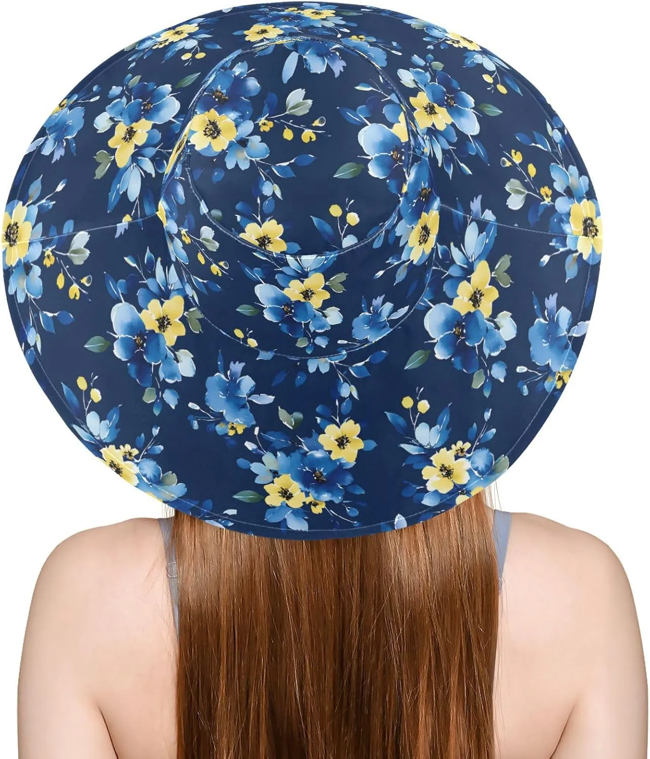 MNSRUU Wide Brim Hats for Women Flower Chicken Blue Sun Hat Packable Sun Visors