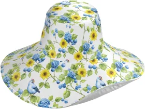 MNSRUU Wide Brim Hats for Women Flower Chicken Blue Sun Hat Packable Sun Visors