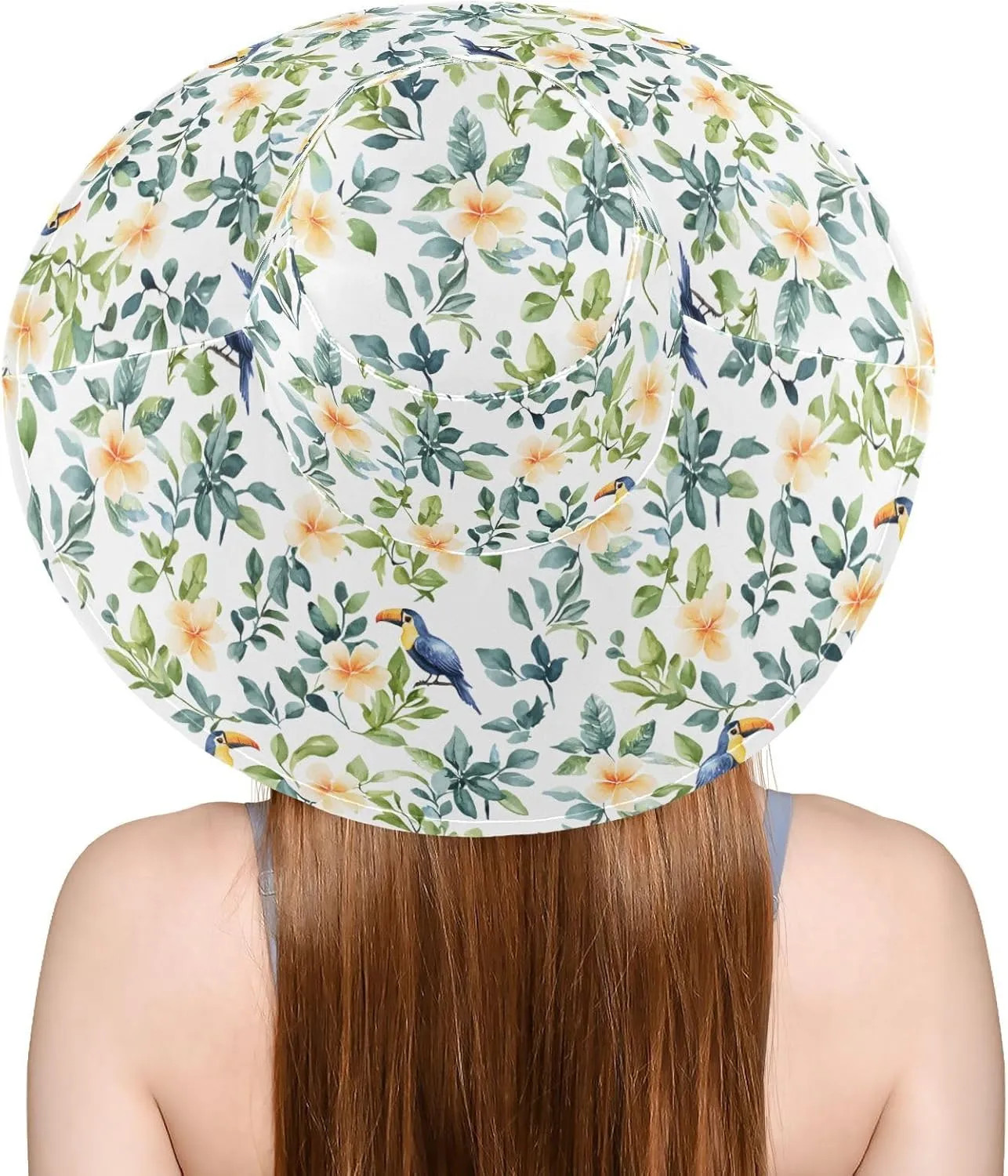 MNSRUU Wide Brim Hats for Women Flower Chicken Blue Sun Hat Packable Sun Visors
