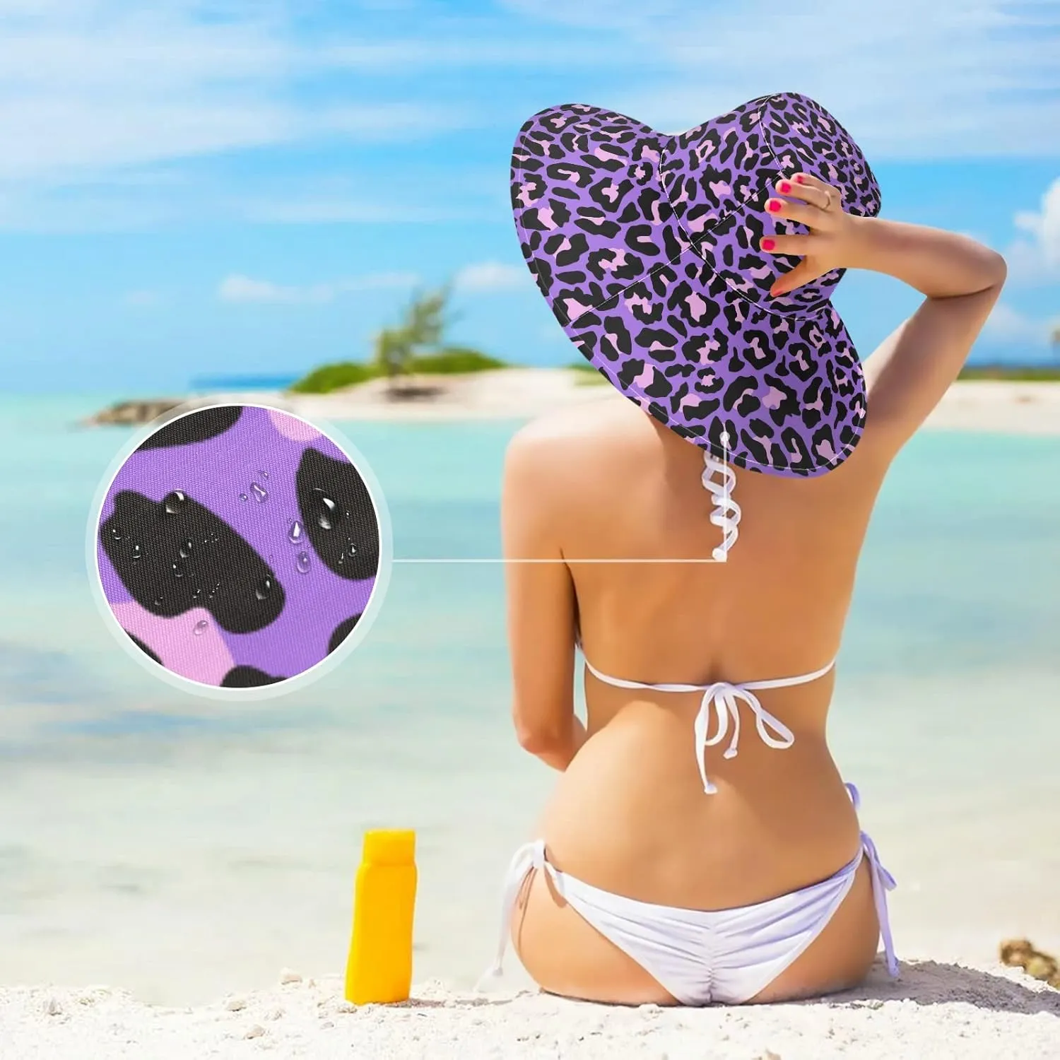 MNSRUU Wide Brim Hats Skull Sun Hat Packable Sun Visors Floppy Summer Beach Hat for UV Protection