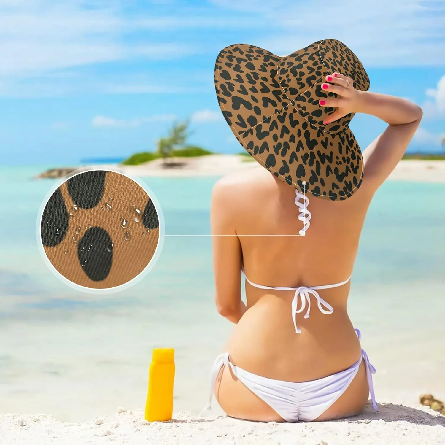 MNSRUU Wide Brim Hats Skull Sun Hat Packable Sun Visors Floppy Summer Beach Hat for UV Protection