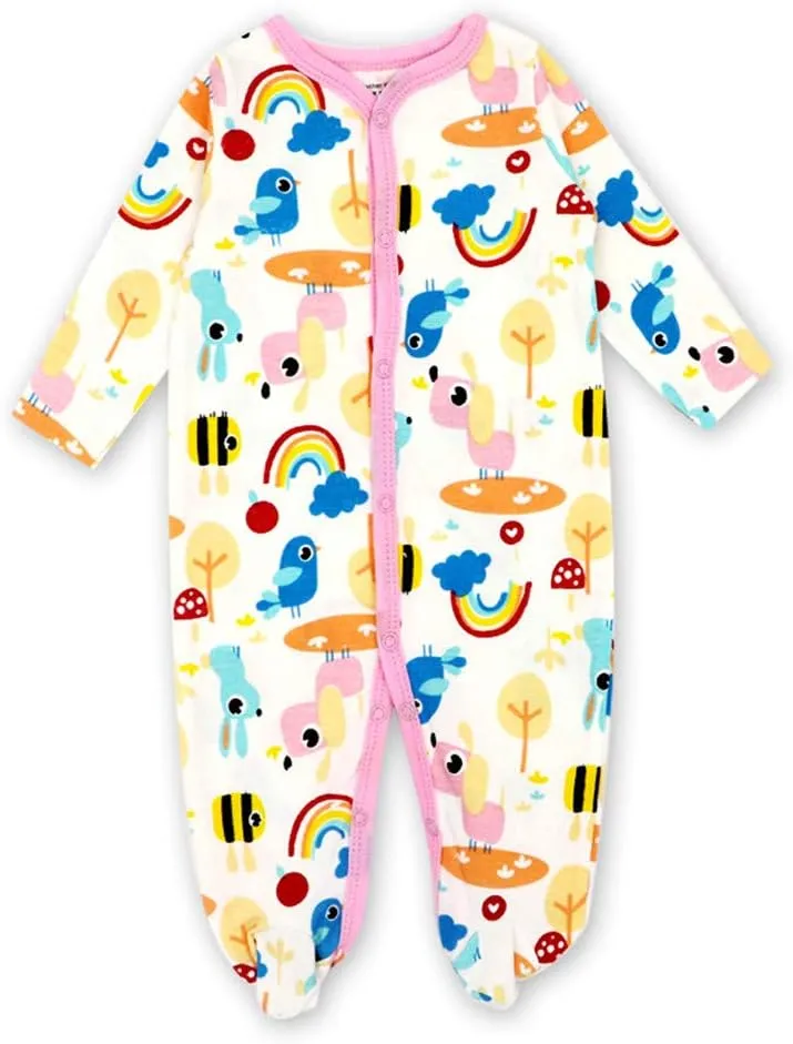 Monvecle Unisex Baby Cotton Multi-Pieces Layette Set Infants Long Sleeve Bodysuits Pants Shirts Gift Set Pack
