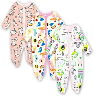 Monvecle Unisex Baby Cotton Multi-Pieces Layette Set Infants Long Sleeve Bodysuits Pants Shirts Gift Set Pack