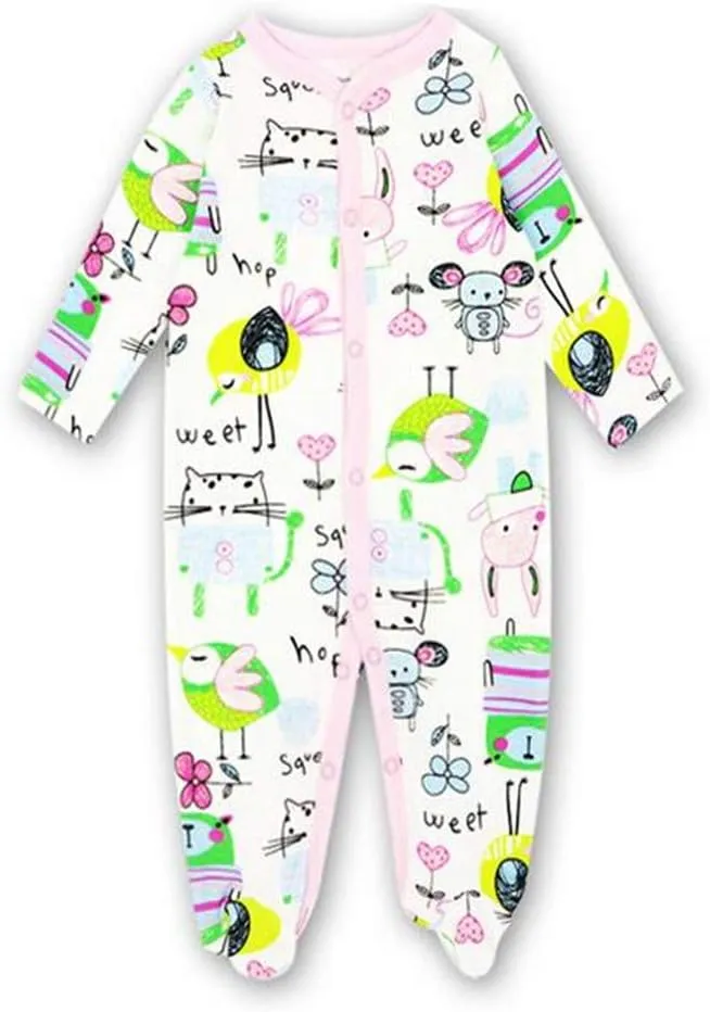 Monvecle Unisex Baby Cotton Multi-Pieces Layette Set Infants Long Sleeve Bodysuits Pants Shirts Gift Set Pack