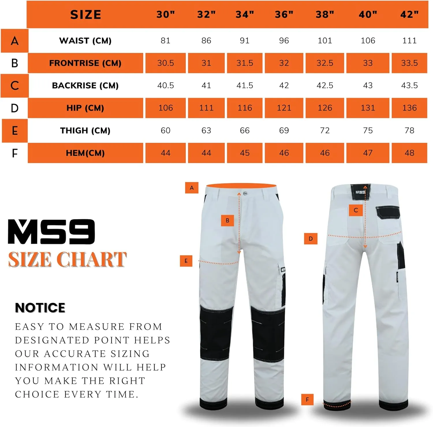 MS9 Men's Cargo Active Outdoor Casual Tactical Work Pants Trousers S1