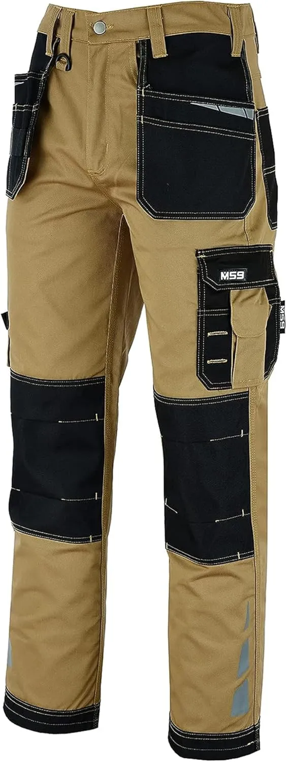 MS9 Men's Work Pants Casual Tactical Trousers Jeans with Holster Pockets
