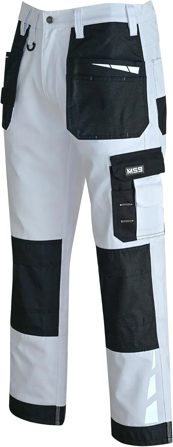 MS9 Men's Work Pants Casual Tactical Trousers Jeans with Holster Pockets