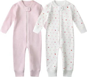 Owlivia Organic Cotton Baby Boy Girl Zip up Sleep N Play, Footless, Long Sleeve