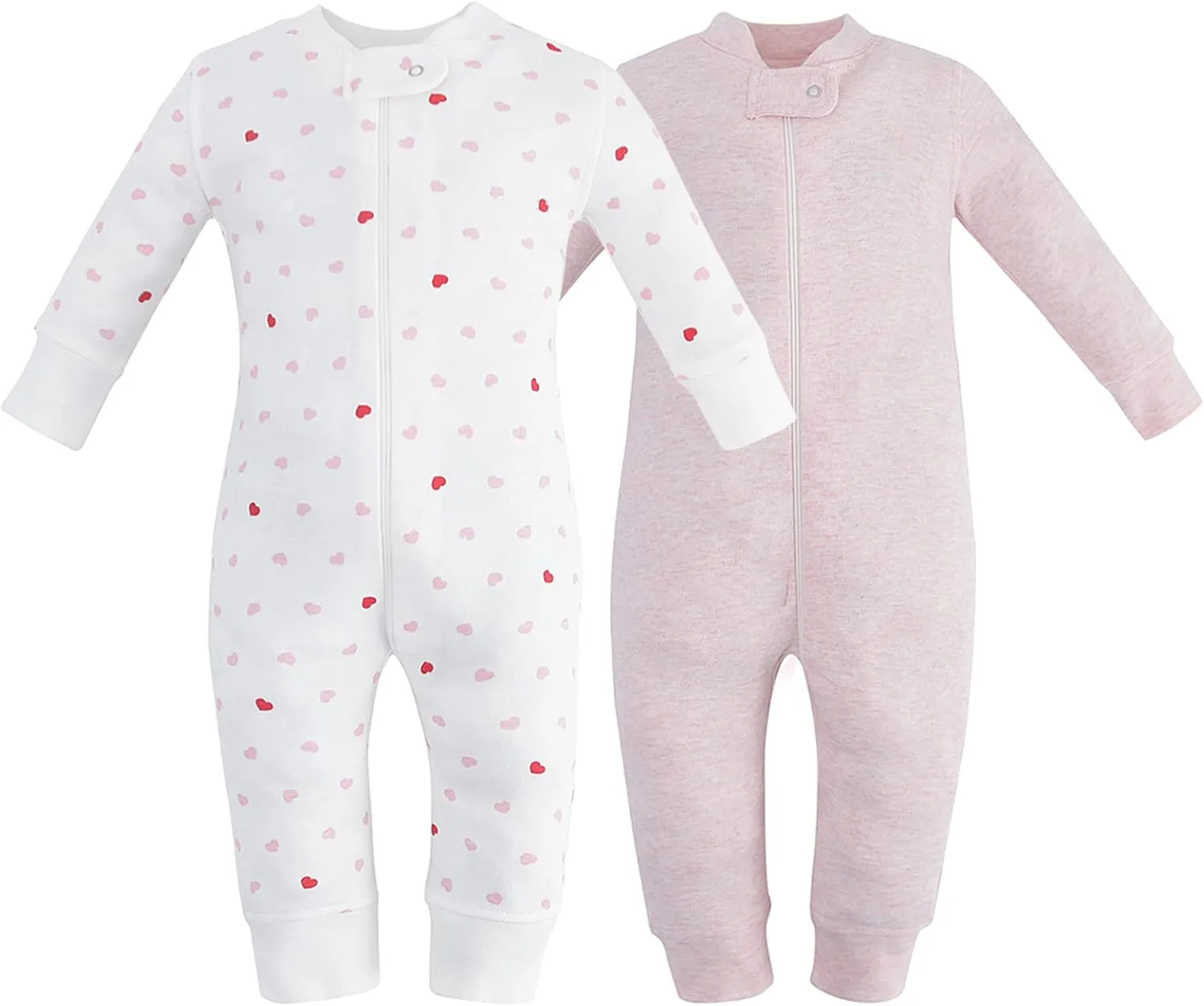 Owlivia Organic Cotton Baby Boy Girl Zip up Sleep 'N Play Pjs, Footless, Long Sleeve