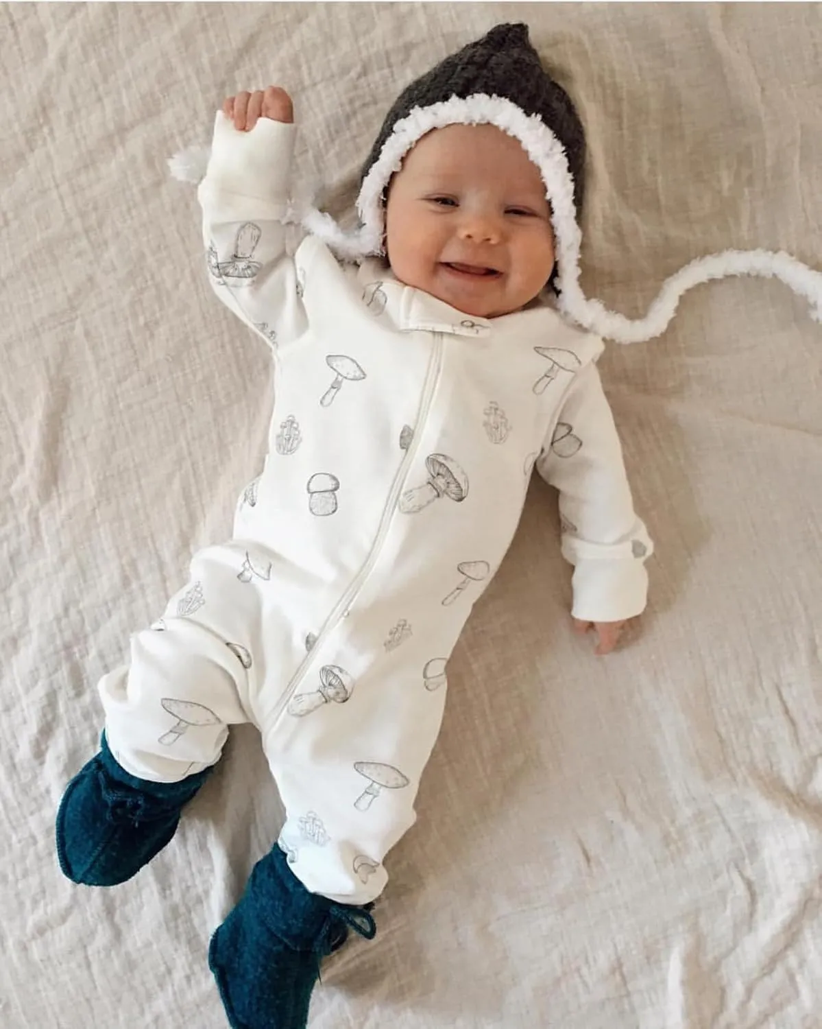 Owlivia Organic Cotton Baby Boy Girl Zip up Sleep 'N Play Pjs, Footless, Long Sleeve