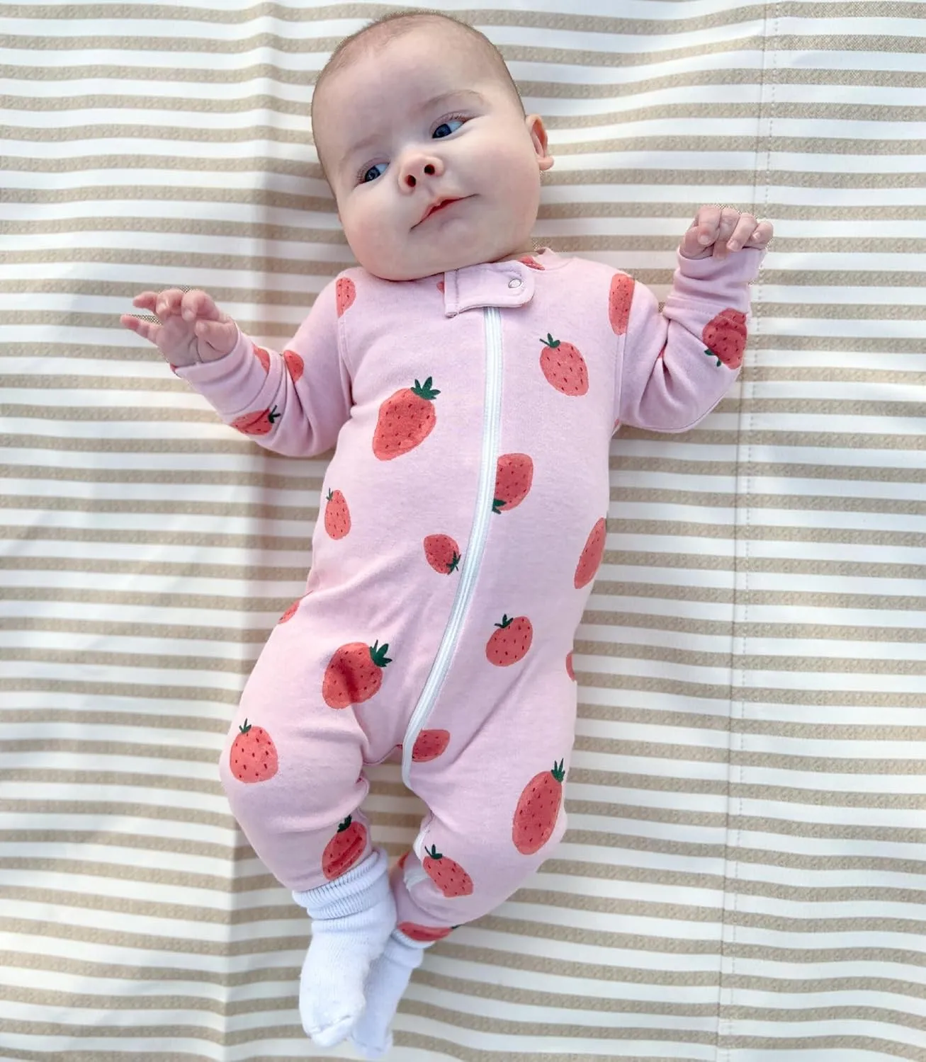 Owlivia Organic Cotton Baby Boy Girl Zip up Sleep 'N Play Pjs, Footless, Long Sleeve