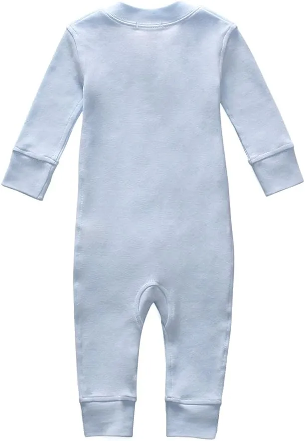 Owlivia Organic Cotton Baby Boy Girl Zip up Sleep 'N Play Pjs, Footless, Long Sleeve