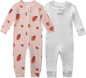 Owlivia Organic Cotton Baby Boy Girl Zip up Sleep 'N Play Pjs, Footless, Long Sleeve
