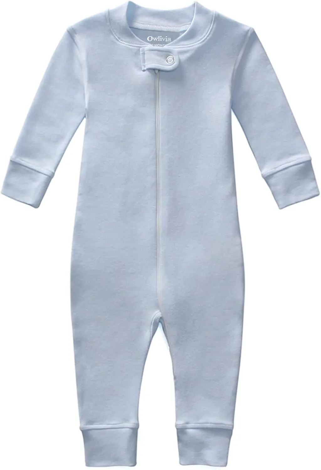 Owlivia Organic Cotton Baby Boy Girl Zip up Sleep 'N Play Pjs, Footless, Long Sleeve